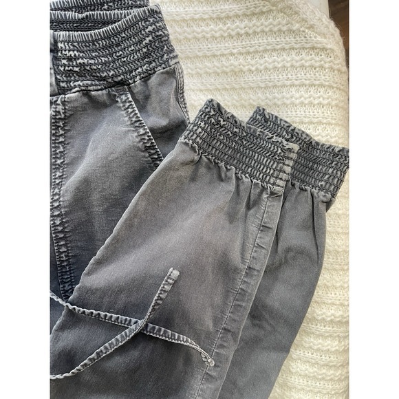 American Eagle 8 Short Jean Jogger Gray Washed Zipper Button Tie &  4 Pockets (D - Picture 3 of 6